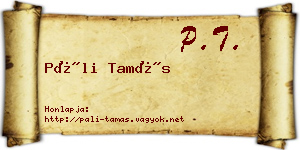 Páli Tamás névjegykártya